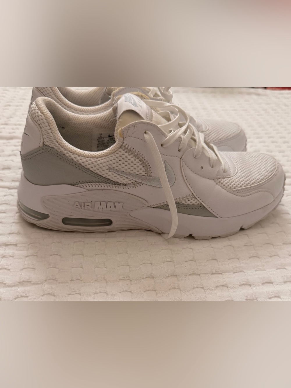 Nike White and Light Gray Air Max Trainers